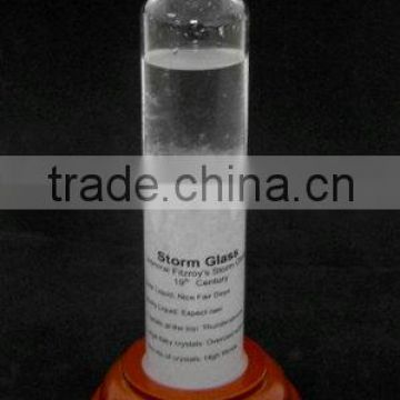 Admiral Fitzroy's Storm Glass with wooden base