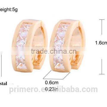 Arabic 18k Gold Platinum Plated Austrian Crystal Round Circle Hoop Earings Designs photo-3