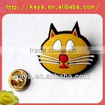 Plastic cat pin badge