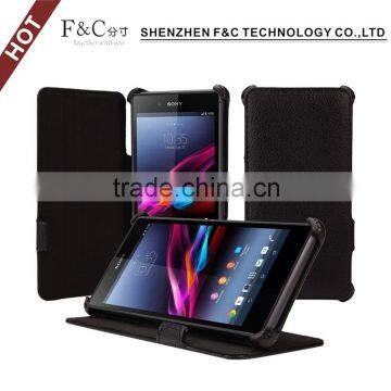 Premium protected leather cases for sony z4 cellphone made in china