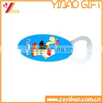 Cartoon design Rubber beer opener, custom PVC/Metal bottle beer opener