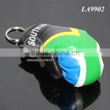 RANDOM Mix Colors Wholesale South Africa Flag Print Custom Leather Mini Boxing Glove Key Ring