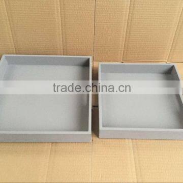 Distressed Taupe Color MDF Tray Set of 2 photo-2