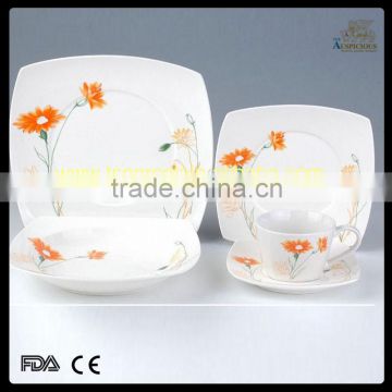 latest dress designs 20pcs decal porcelain dinnerware set