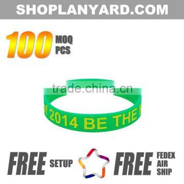 silicon wristband with debossed ink filled logo                        
                                                Quality Choice