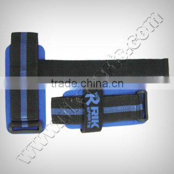 Lifting Straps Padded with Neoprene, Blue & Black Webbing with Plastic Buckle, Velcro Closure