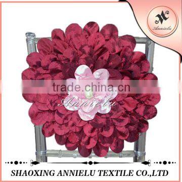 Beautiful dark red wedding chair sashes flower