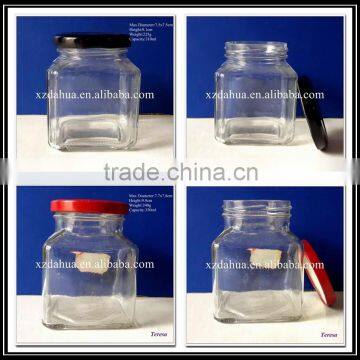 300ml 350ml glass jam pickle jar with metal cap