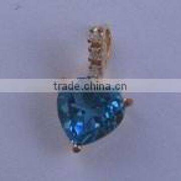 Pendant?With Blue Topaz & Diamonds