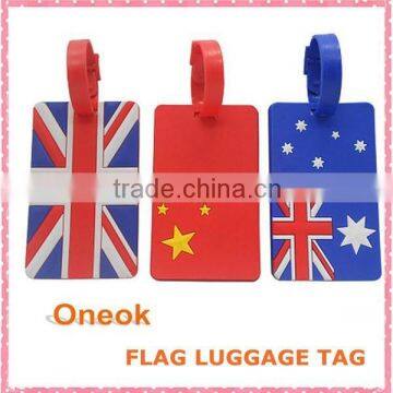 Custom high quality fashoin soft pvc luggage tag loop