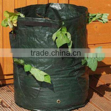 PP/PE Woven Round Garden Herb Planter Bags With Pockets,Herb Planting Grow Bag,Garden Herb Grow Bag