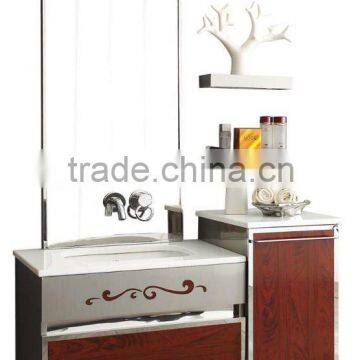 wood pattern Stainless steel Bathroom Cabinet