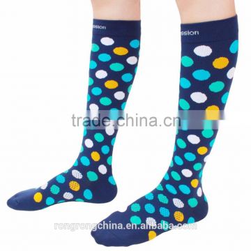 17Year FDA Certified Hosiery Compression Socks With Polka Dots Made Of Nylon And Spandex