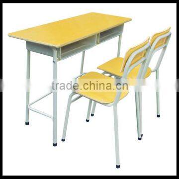 Adjustable double school desk and chair panel for Economical School Furniture for sale