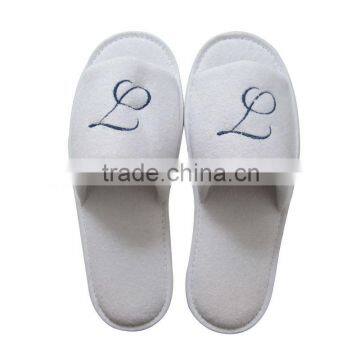 open toe terry towel hotel slipper