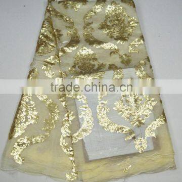 Nigerian Lace Fabrics African Lace With Sequins Wholesale Korea Silk for Evening Dress Quality Choice