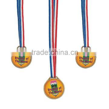 Cheap Sales Promotion Sports Ground Running Custom Student of The Week Design Plastic Metallic Gold Color Award Medals