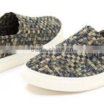 Handmade Elastic Woven Slip On Casual Shoes Men