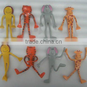 Kids plastic toy Zoo Animal Bendable Toys,Elephant, Lion, Tiger, Giraffe.