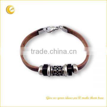 Direct factory leather bracelet,metal bracelet