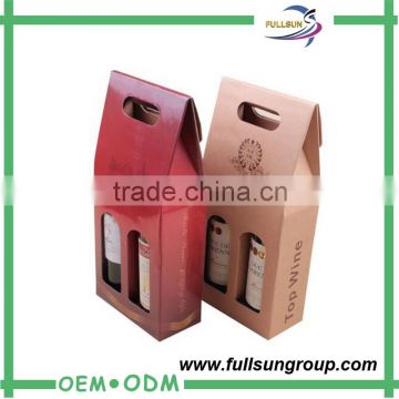 Gift foldable cardboard strong box wine