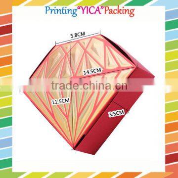 Custom diamond shape hard paper gift box