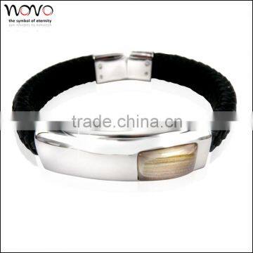 Cuff Bracelet Cheap Leather Bracelets Stainless Steel Monogram Leather Cuff Bracelet photo-5