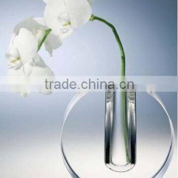 Engraved Round Wholesale Crystal Vase For Wedding Table Decoration