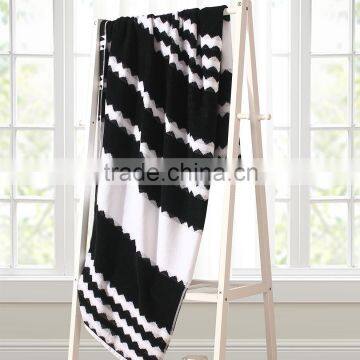 600GSM 21S 80*160cm Yarn Dyed Combed Cotton Beach Towel Fabric