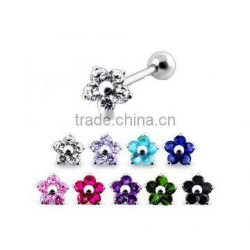 316L Surgical Steel Flower Ear Cartilage Helix Tragus Piercing