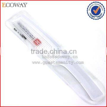 hotel plastic hair curve comb/ white transparent comb