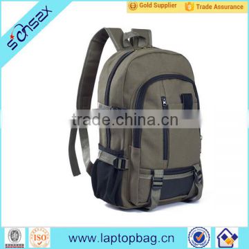 2016 cheap canvas brown school backpack bag for teenager boys