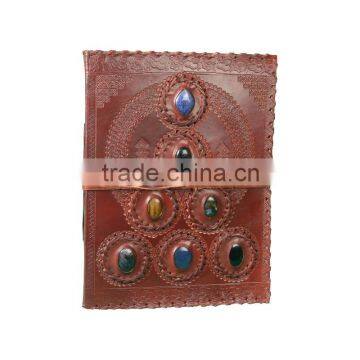 7 Stone Journals With Embossed By Craftsmen Lace Edging Leather Journal Photo Album