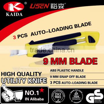 3 PCS Auto Loading 9mm Snap Off Blade art cutter knife