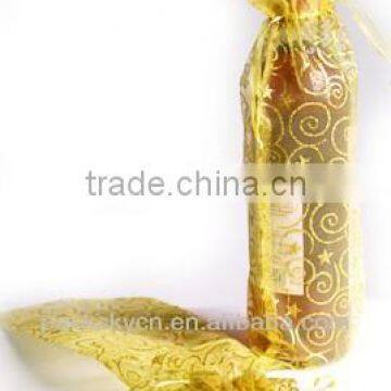 gold sheer custom wine bags