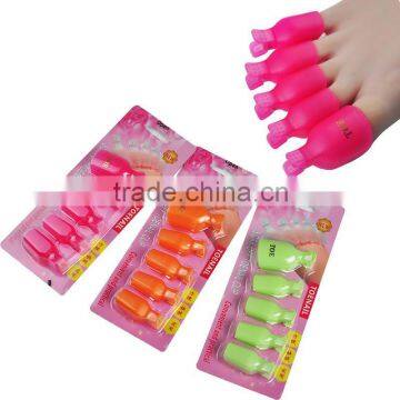 5pcs/set Plastic Foot Toe Nail Art Soak Off Cap Clip UV Gel Polish Remover Wrap Tool