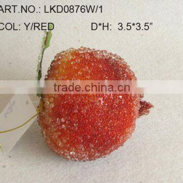 2013 New Artificial Fake Fruits Christmas 3.5*3.5" Artificial Sugar Pom With Glitter Christmas Tree Decoration