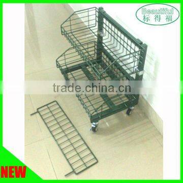 Free standing fruit vegetable wire basket rack