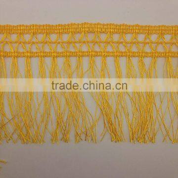 braid gold yellow poly chainette fringe trimming tassel fringing lace