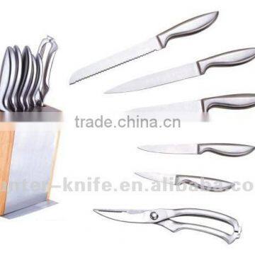 Stainless Steel Knife Set - 7Pcs With Wooden Block