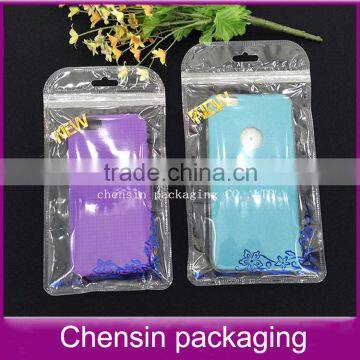 clear plastic zipper bag within printing flower/cell phone mobile case packaging sleeve/transparent poly bag