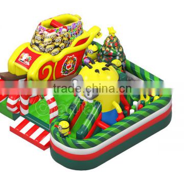 2016 Christmas train bouncer inflatable bouncer outdoor playground for kids