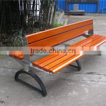 Two Sides Cast Iron and Teak Bench Stainless Steel Bench Seat