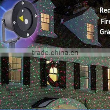 Red and Green Outdoor Christmas garden laser lights with motor, under remote control, green dot laser light.