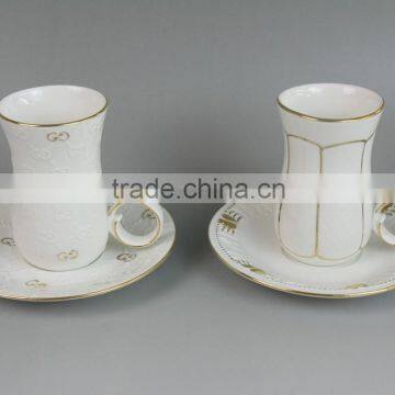 China Wholesale Ceramic Turkish Coffee Cup, Small Coffee Cup and Saucer Set, Antique Coffee Cups and Saucers photo-2