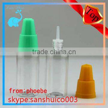 Pet Plastic Bottle 10ml for e Liquid Bottle 10ml 15ml With White Child Proof and Tamper Proof Cap