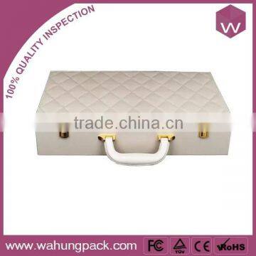 latest design briefcase stylish leather jewelry box with handle handmade wholesale