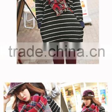 2015 Fashion red plaid cashmere tartan scarf