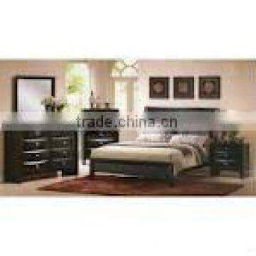 Wood Leather Youth Bed Room Wooden post Single Bed