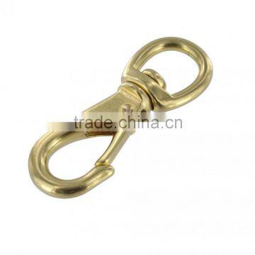 5/8" Natural Brass, snap swivel, spring hooks, snap hooks